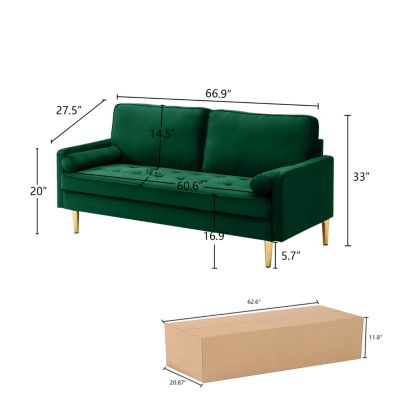Streamdale Velvet Sofa 65 inch