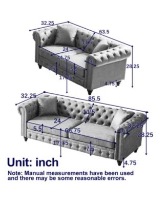 Streamdale Modern 5-Seat Sofa with Solid Wood Frame