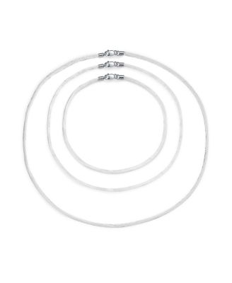 Set of 3 Satin Silk Cord Necklaces with Sterling Silver Clasp
