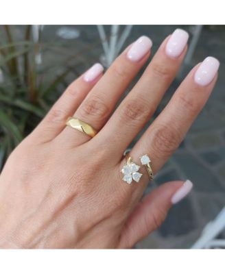 Sterling Silver Wide Hammered Ring