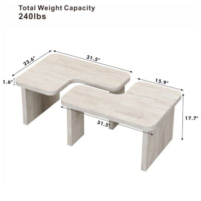 Rectangular Wood Detachable Coffee Table
