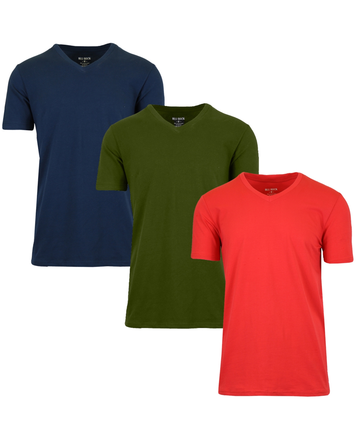 Men's 3-Pack Short Sleeve Stretch T-Shirt - Black, White, Heather gray