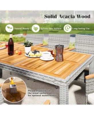 9 Pieces Patio PE Wicker Dining Set for Deck  Garden and Yard