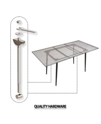 Streamdale 6-Piece MDF & Metal Dining Set – Expandable Table, Cushioned Chairs, Anti-Slip Legs, Space-Saving Design