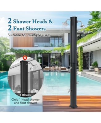 9.3 Gallon Solar Heated Outdoor Shower with Dual Shower Heads