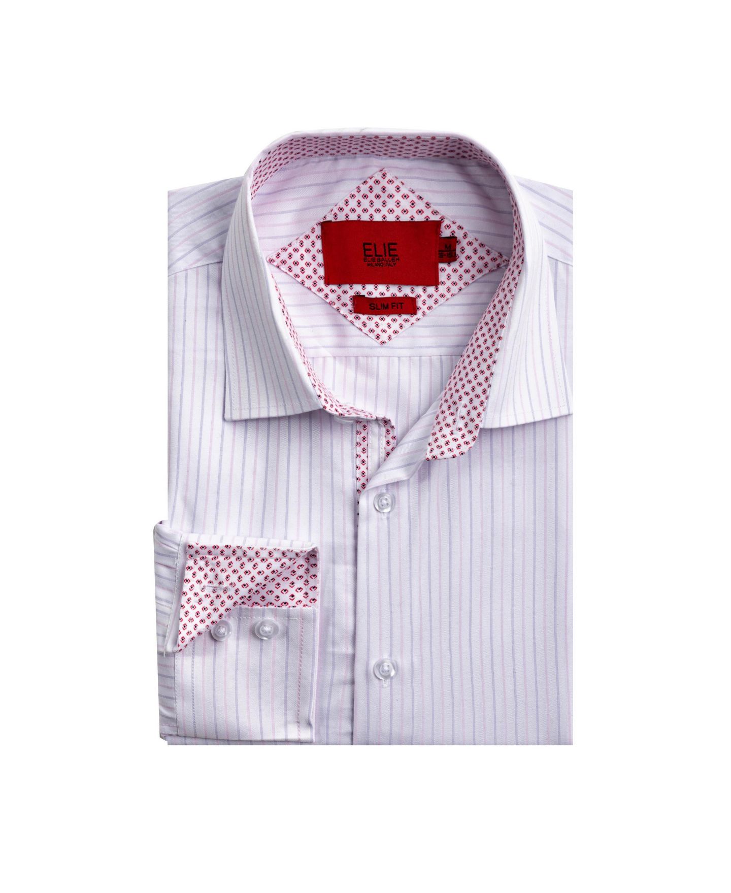 Рубашка Elie Balleh Slim Fit Striped Shirt для мальчиков, цвет: Белый — фото 1