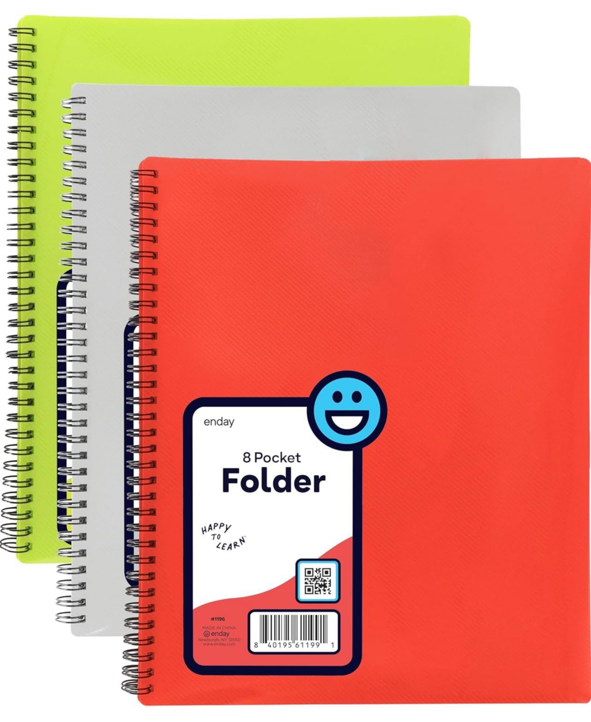Poly 8 Pocket Organizer File Folder Letter Legal Document Organizer Perfect for Office, College, School and More (3 Pack) - by Emraw - Assorted Pre-Pa