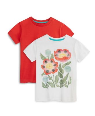 Mightly Kids Fair Trade Organic Cotton Short Sleeve T-Shirt 2-pack - Poppies
