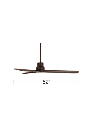 52" Delta-Wing DC Modern Industrial 3 Blade Indoor Outdoor Ceiling Fan Remote Control Matte Black Wood Damp Rated for Patio Exterior House Porch Gazebo Garage Barn - Casa Vieja