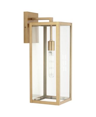 Rectangular Frame 20 1/4" Clear Glass for Post Exterior Barn Titan Set of 2 Modern Outdoor Wall Light Fixtures