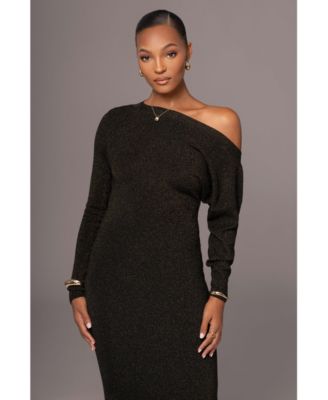 Women's Night Shimmers Asymmetrical Maxi Dress