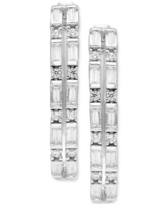 Diamond Hoop Earrings (1/2 ct. t.w.) in 10k White Gold