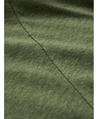 Women's Linen Blend Button Back Midi Dress