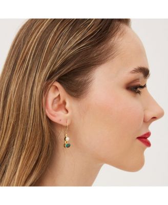 Authentic Turquoise Sterling Silver Drop Gold Plated Earring