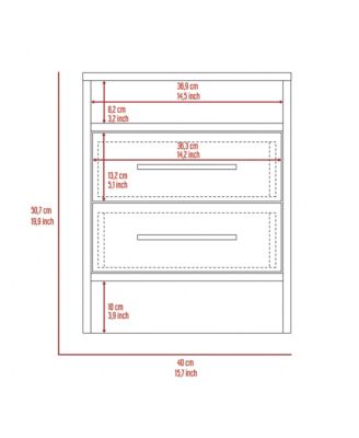 Modern Nightstand with Open Shelf and 2 Drawers – Bedside Table