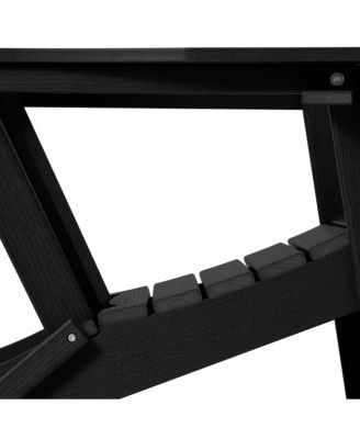 Outdoor Patio HDPE Resin Folding Adirondack Chairs With Cup Holder and Phone Holder (Set of Four