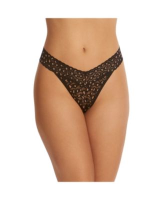 Women's Cross-dyed Leopard Original Rise Thong Panty 3 pack