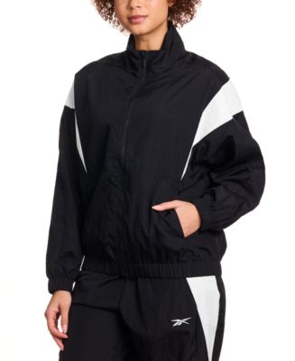 Reebok Women's Woven Crinkle Colorblocked Track Jacket - Macy's