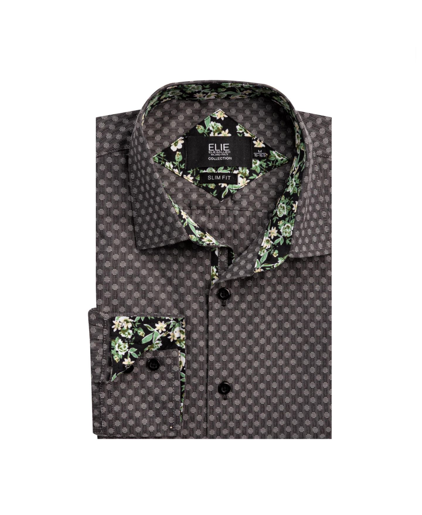 Рубашка Elie Balleh Grey Slim Fit Jacquard Dot Shirt для мальчиков, цвет: Серый — фото 1