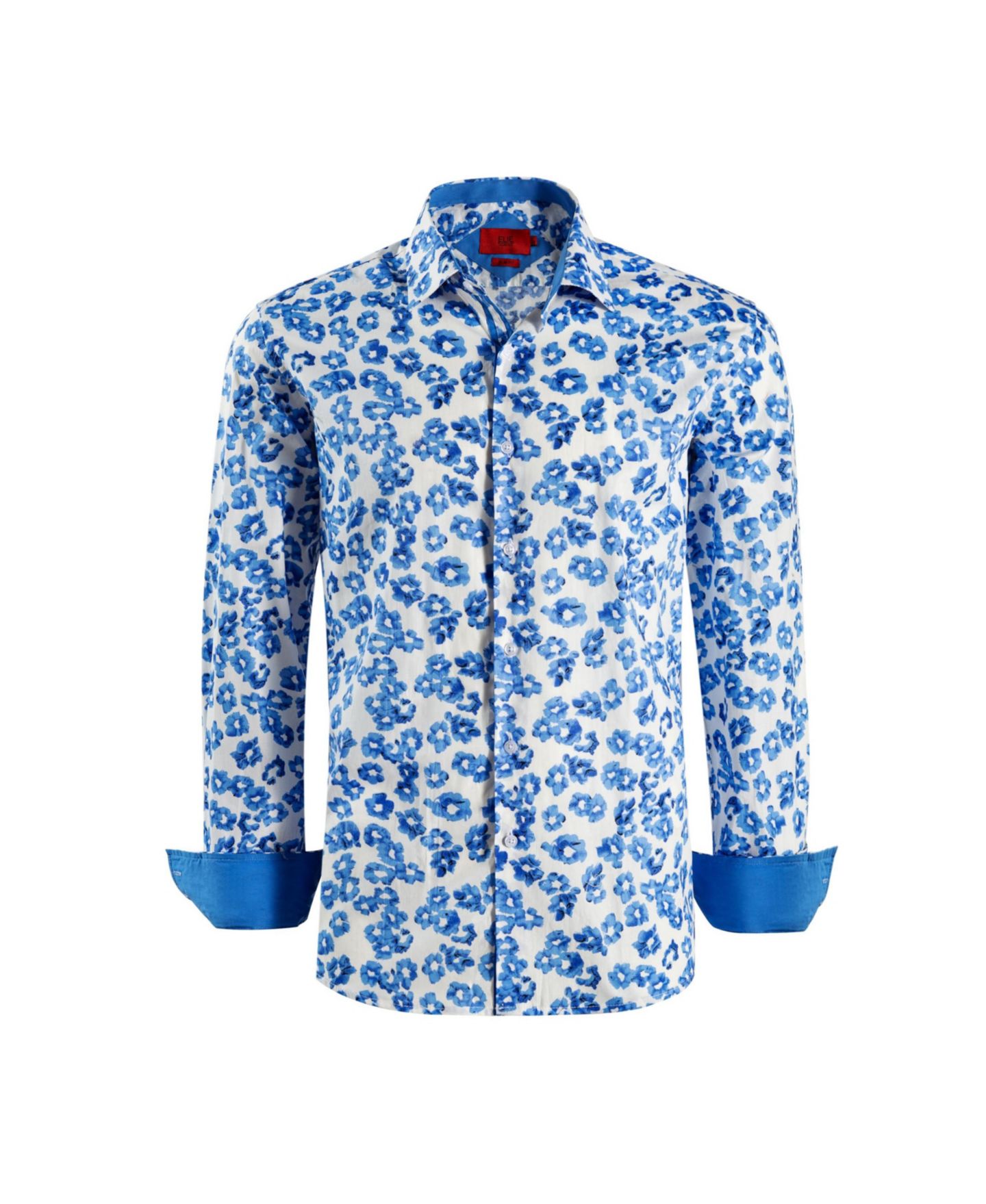 Рубашка Elie Balleh Blue Slim Fit Floral Sport Button-Down Shirt для мальчиков, цвет: Синий — фото 2