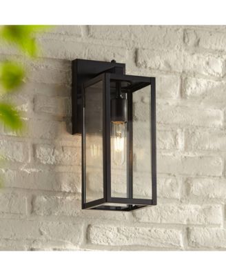 Dusk to Dawn 14" Clear Glass for Post Exterior Barn Deck Titan Set of 2 Modern Outdoor Wall Light Fixtures