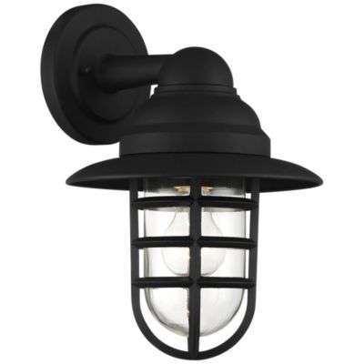 Hooded Cage 13" Clear Glass for Post Exterior Barn Marlowe Rustic Set of 2 Industrial Outdoor Wall Light Fixtures