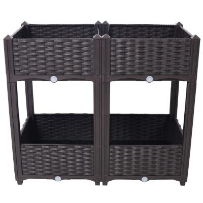 Planter Raised Beds - Elevated Planter Garden Box with Drainage Plug Raised Garden Beds for Vegetable/Flower ,31.5"x15.7"x27.7