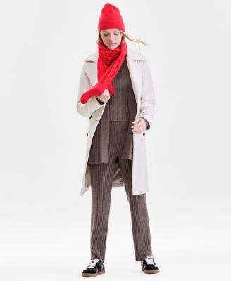 Petite Rib-Knit Open-Front Cashmere Duster, Exclusively at Macy's 