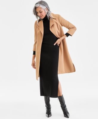 Women's 100% Cashmere Turtleneck Midi Sweater Dress, Macy's Exclusive