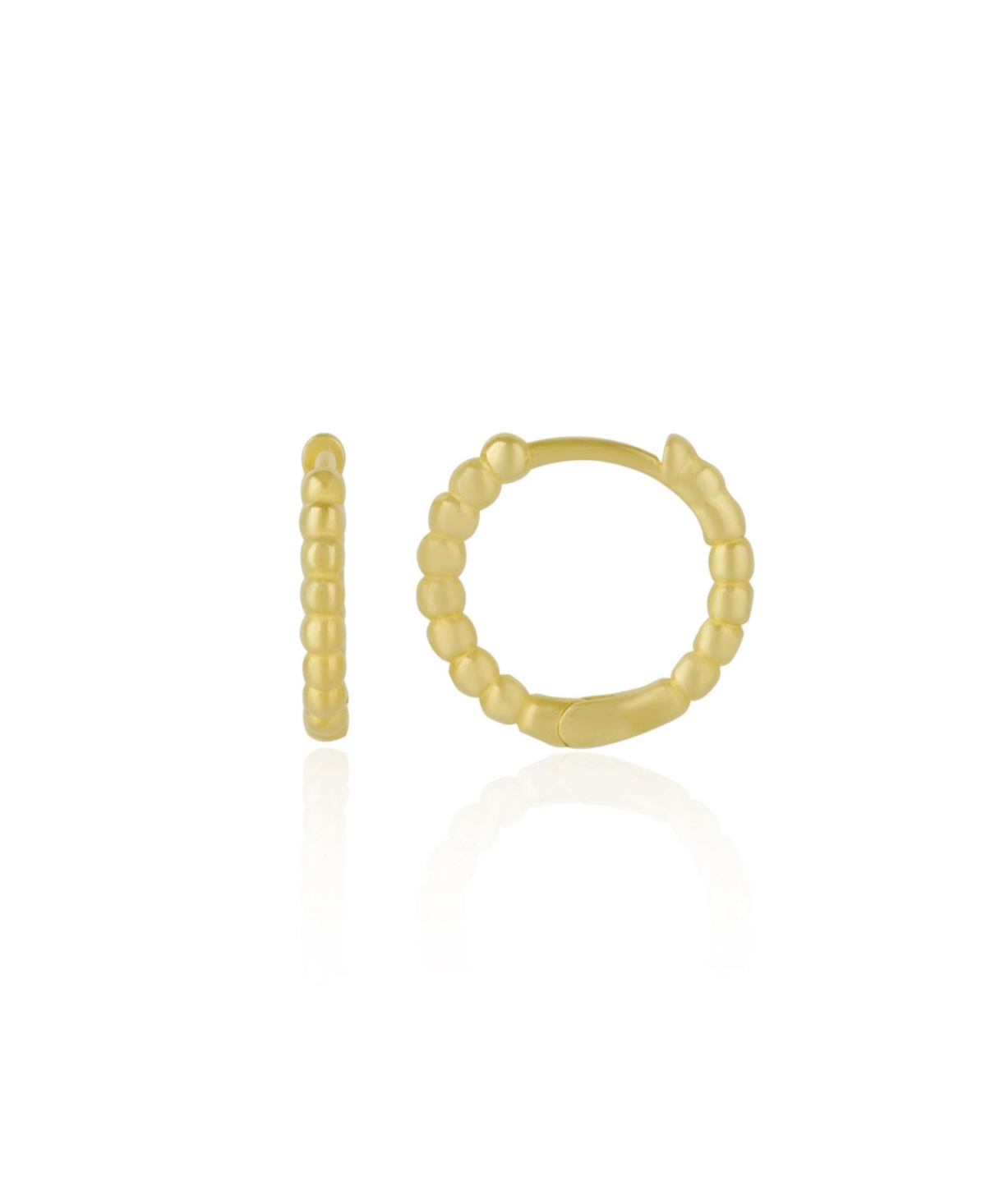 Bead Hoop Sterling Silver Earring - Gold