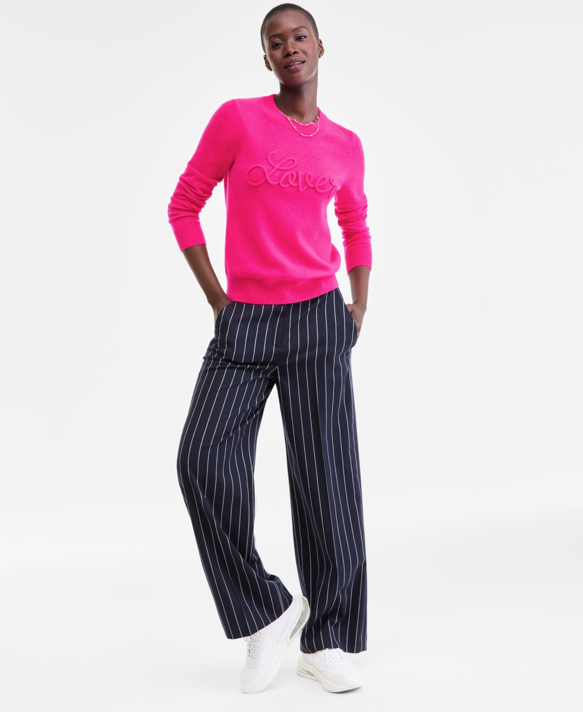 Charter Club Women's 100% Cashmere Love Embroidered Sweater, Macy's Exclusive In Multi