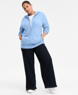 Plus Size 100% Cashmere Zip-Up Hoodie, Macy's Exclusive
