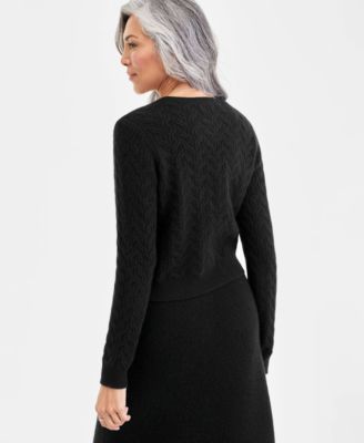 Women's 100% Cashmere Embellished Cable-Knit Cardigan, Macy's Exclusive