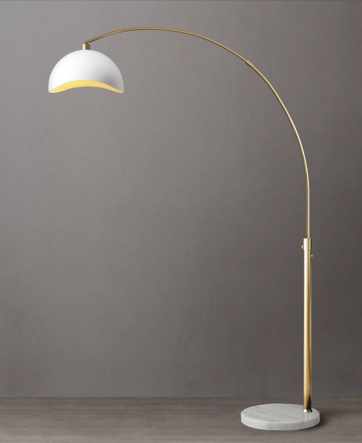 Nova Of California 92" Metal Luna Bella Arc Floor Lamp In White