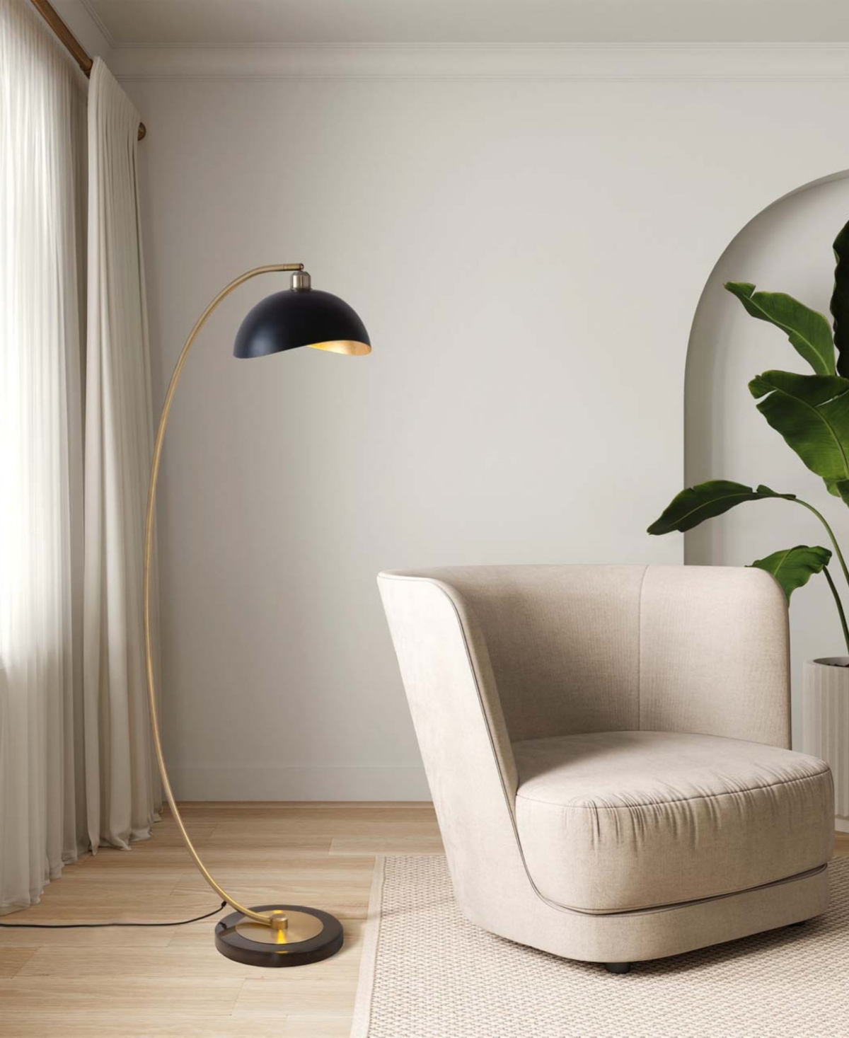 Nova of California 60" Metal Luna Bella Arc Floor Lamp