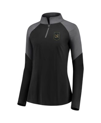 Women's Black LAFC Interlock Quarter-Zip Pullover Sweatshirt