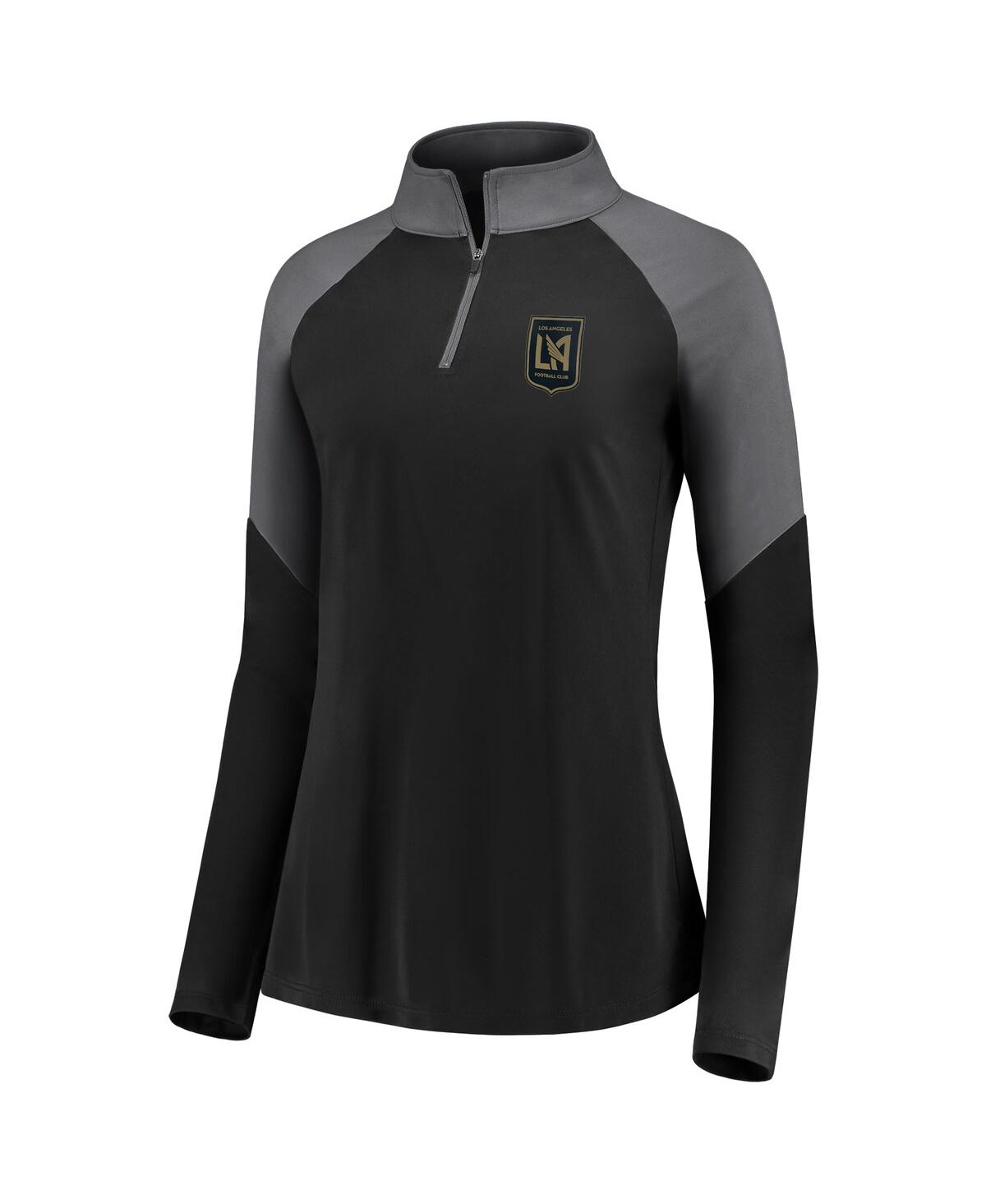 Fanatics Women's Black Lafc Interlock Quarter-zip Pullover Sweatshirt