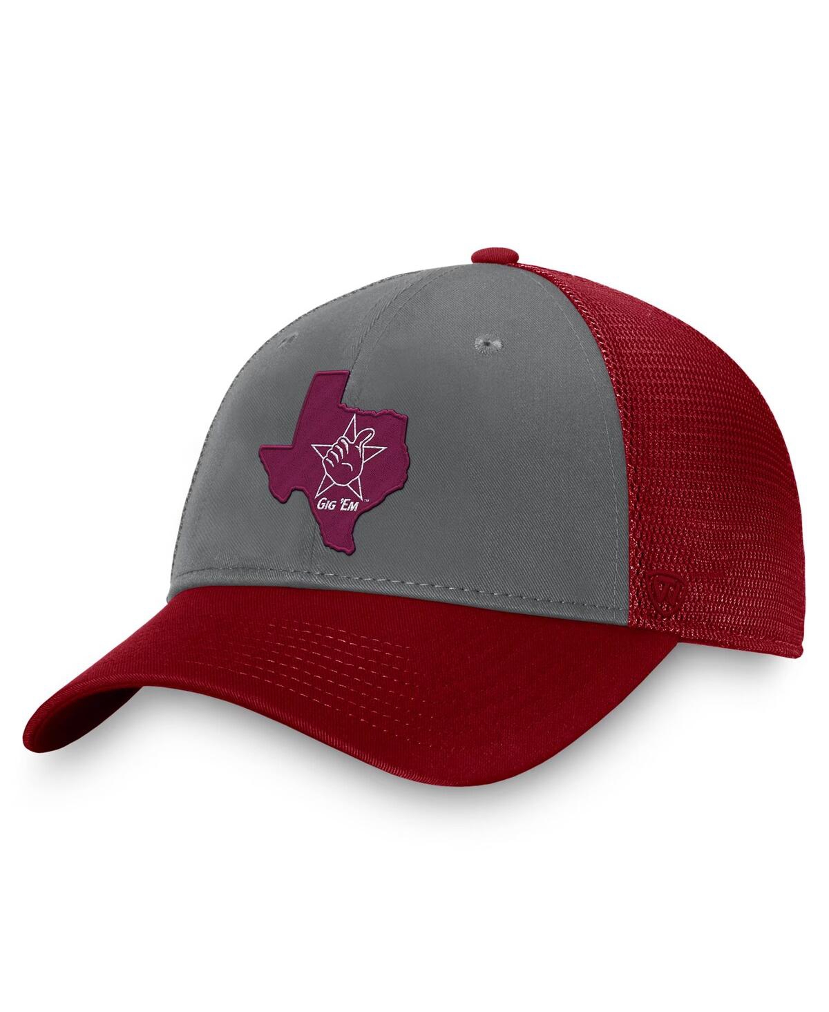 Top Of The World Men's Gray/maroon Texas A&m Aggies Origin Trucker Adjustable Hat