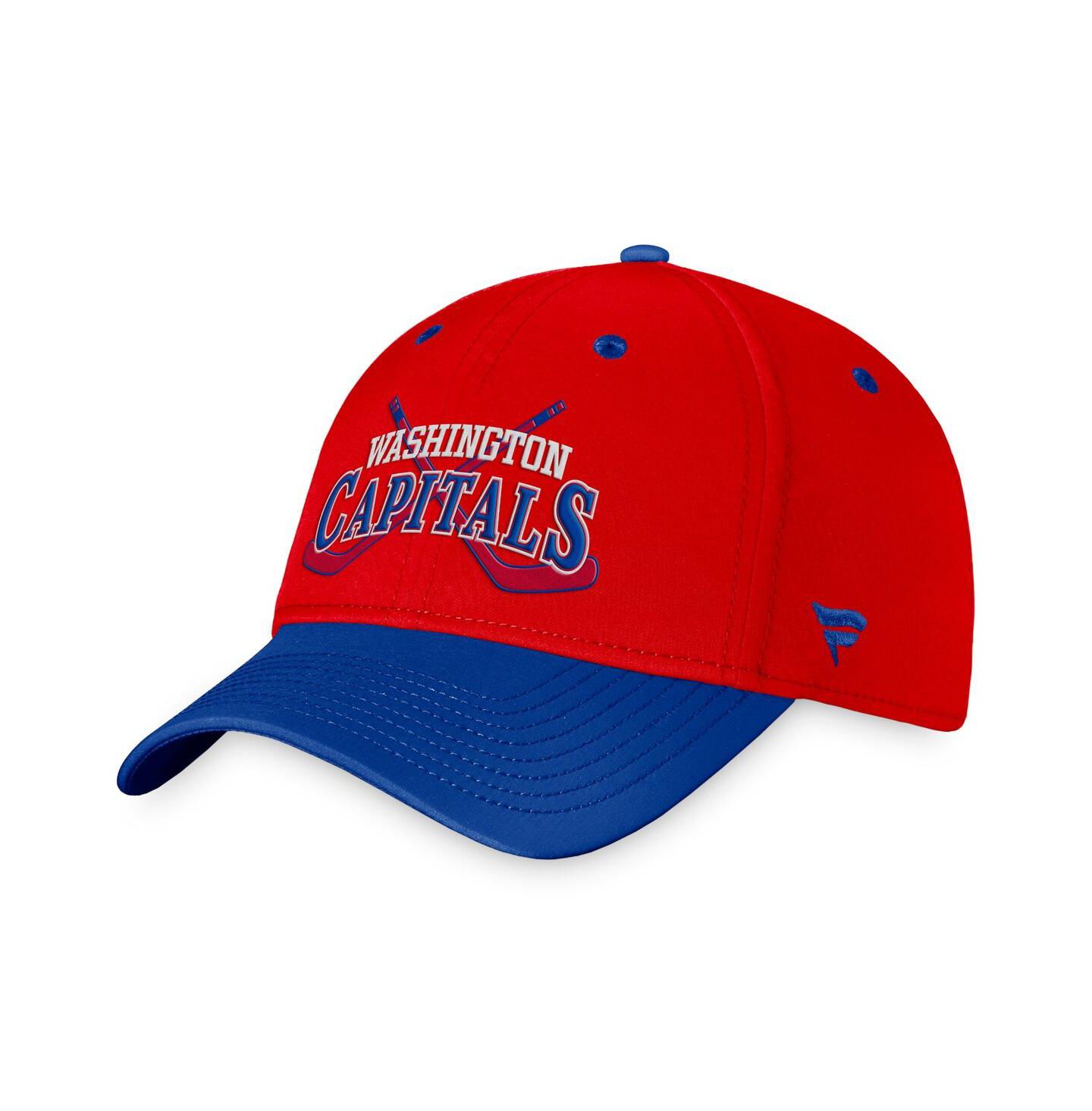 Мужская кепка Fanatics Red/Blue Washington Capitals Heritage Vintage Flex Hat — фото 1