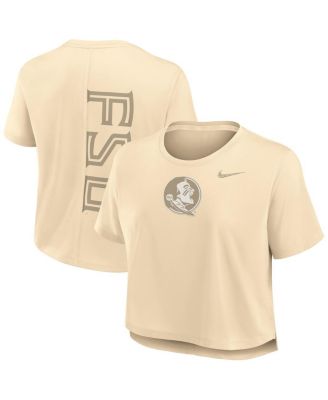 Nike - Women's Tan Florida State Seminoles Performance Cropped T-Shirt