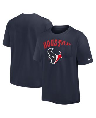 Nike - Men's Navy Houston Texans Rewind Heavy Max 90 Pocket T-Shirt