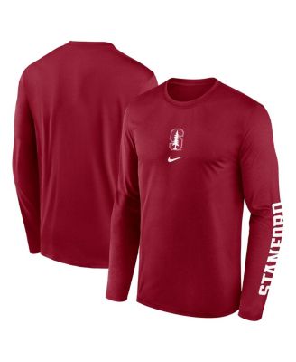 Nike - Men's Cardinal Stanford Cardinal Primetime Center Lockup Two-Hit Legend Performance Long Sleeve T-Shirt