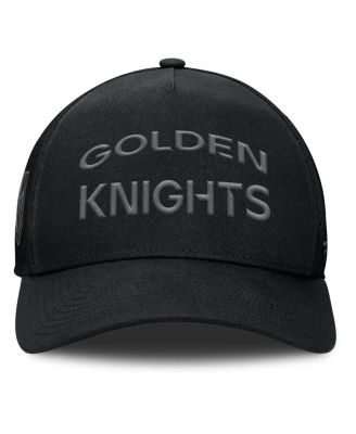 Men's Black Vegas Golden Knights Authentic Pro Road Stack Text A-Frame Adjustable Hat