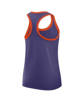 Women's Purple Clemson Tigers Primetime Tri-Blend Racerback Tank Top