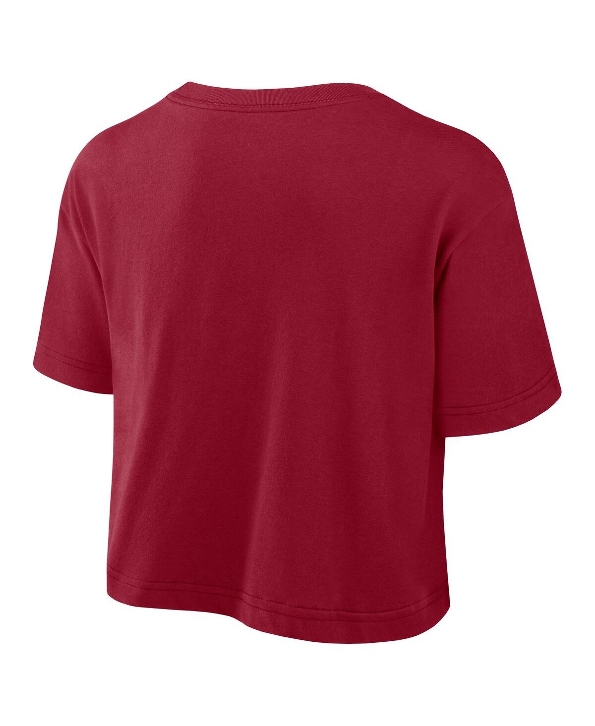 Nike Crimson Alabama Crimson Tide Power Pursuit Athletic Prep Arch Performance Cropped T-shirt In Brown