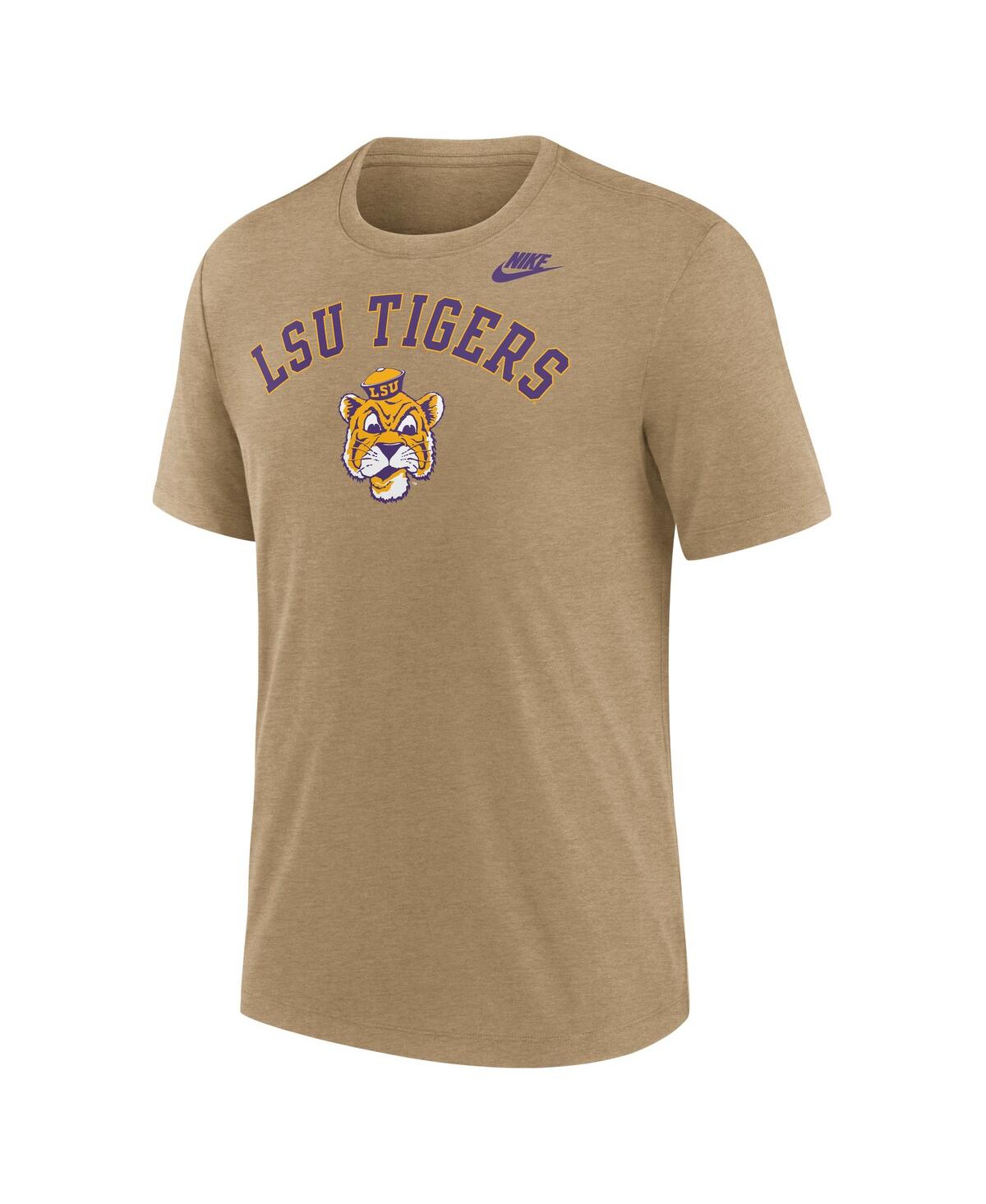 Nike Men's Heather Light Brown Lsu Tigers Legacy Arch Tri-blend T-shirt In Brown