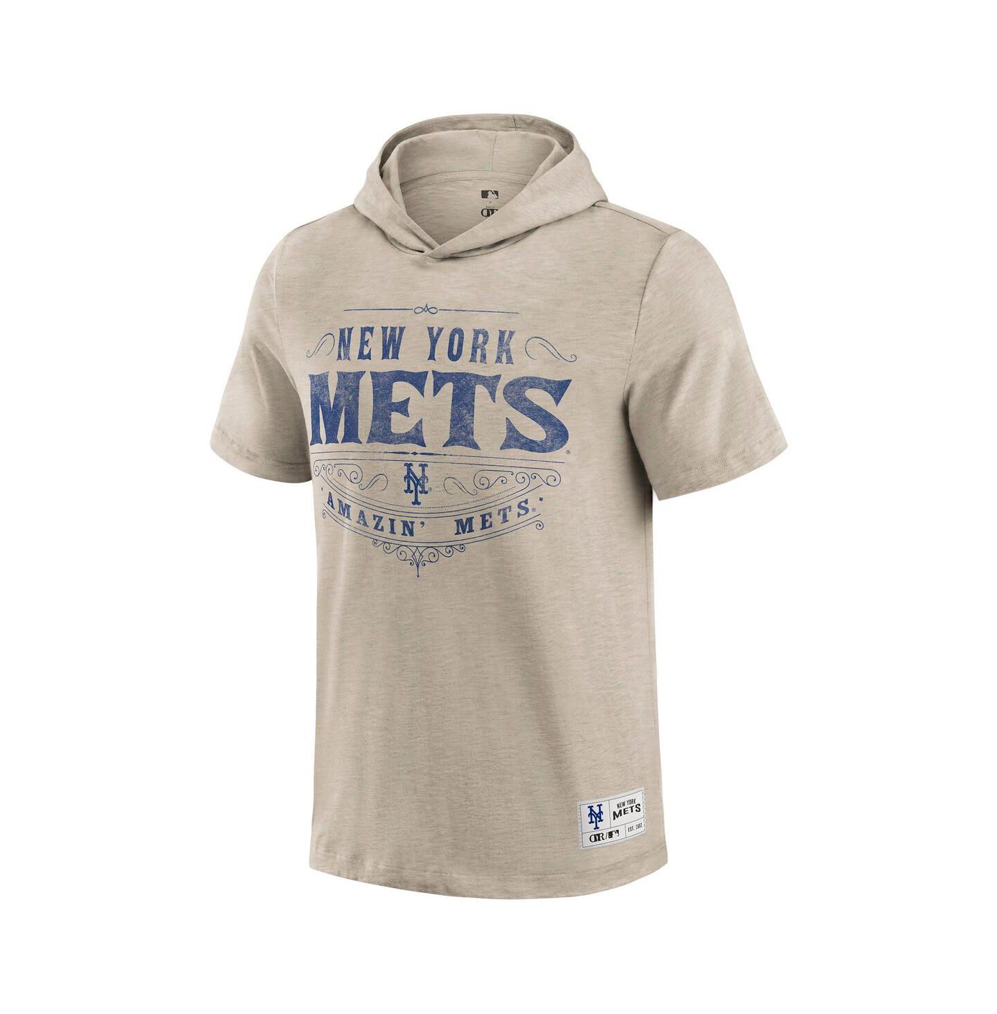 Мужская футболка Fanatics Tan New York Mets Hooded — фото 2