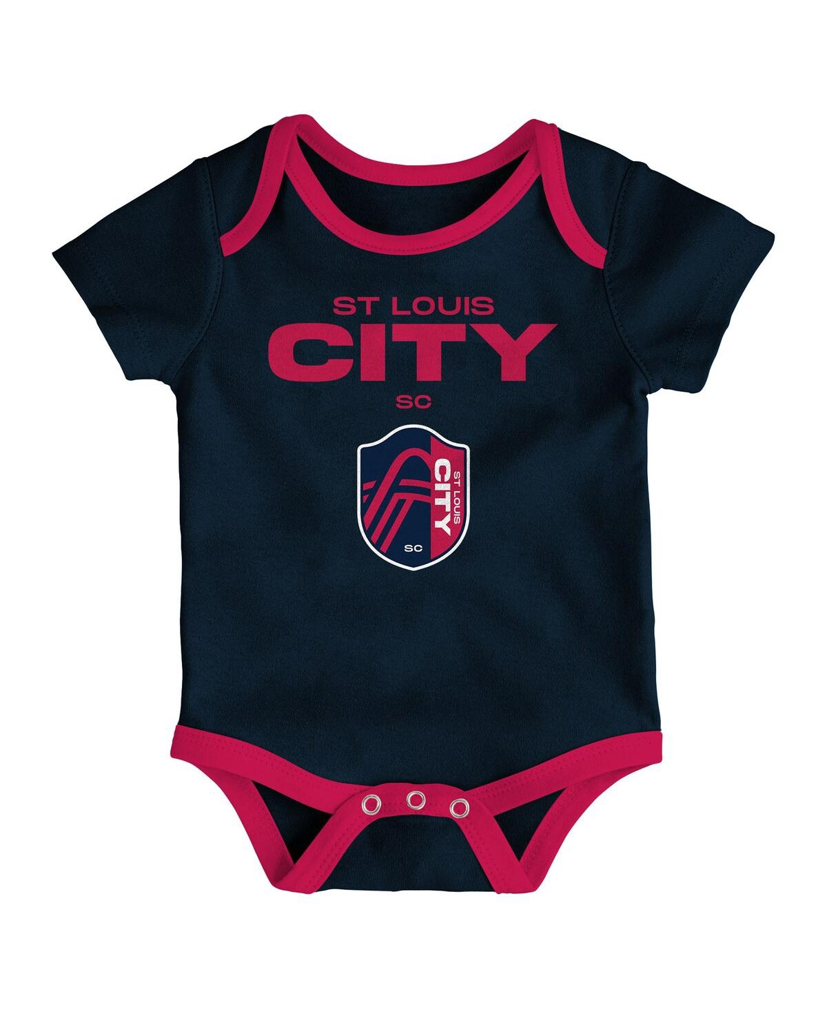 Outerstuff Newborn 3-pack St. Louis City Sc Loyal Buddies Bodysuit Set