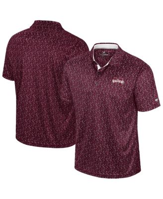 Colosseum - Men's Maroon Mississippi State Bulldogs Sublimated Golf Polo Shirt