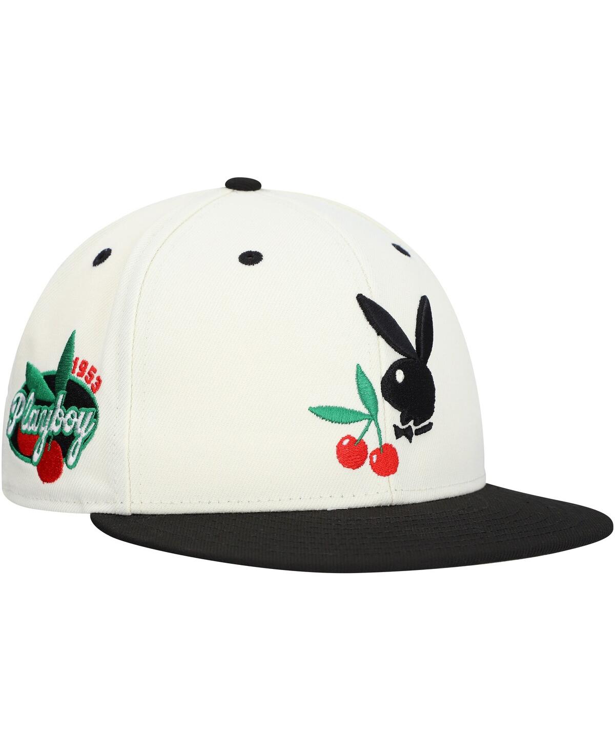 Men's Cream Playboy Cherry Adjustable Hat - Cream